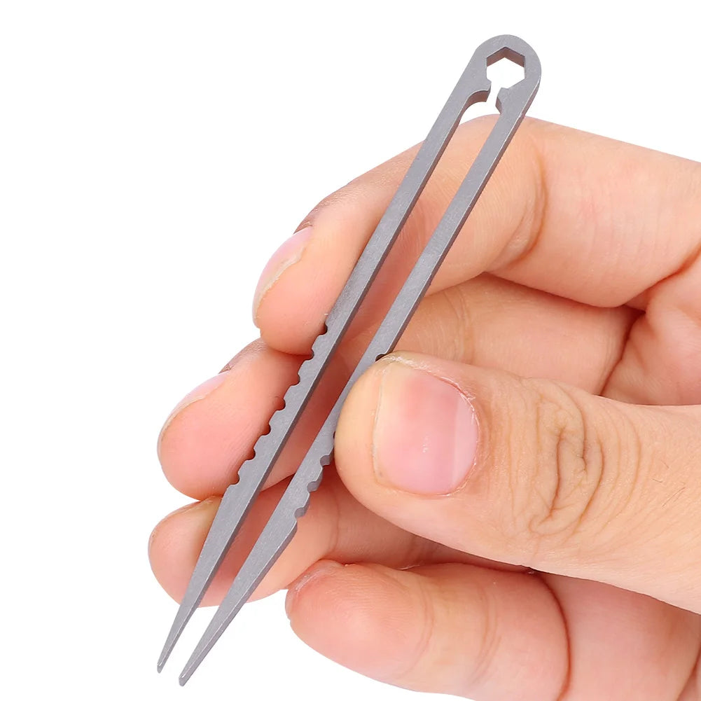 Mini Tweezers Titanium Alloy Tweezers Portable Titanium Alloy Tweezers Outdoor Survival Camping Travel Mini Tool Tweezers